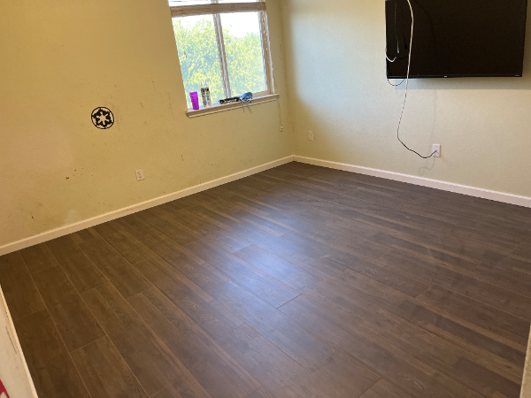 Room after new LVP flooring